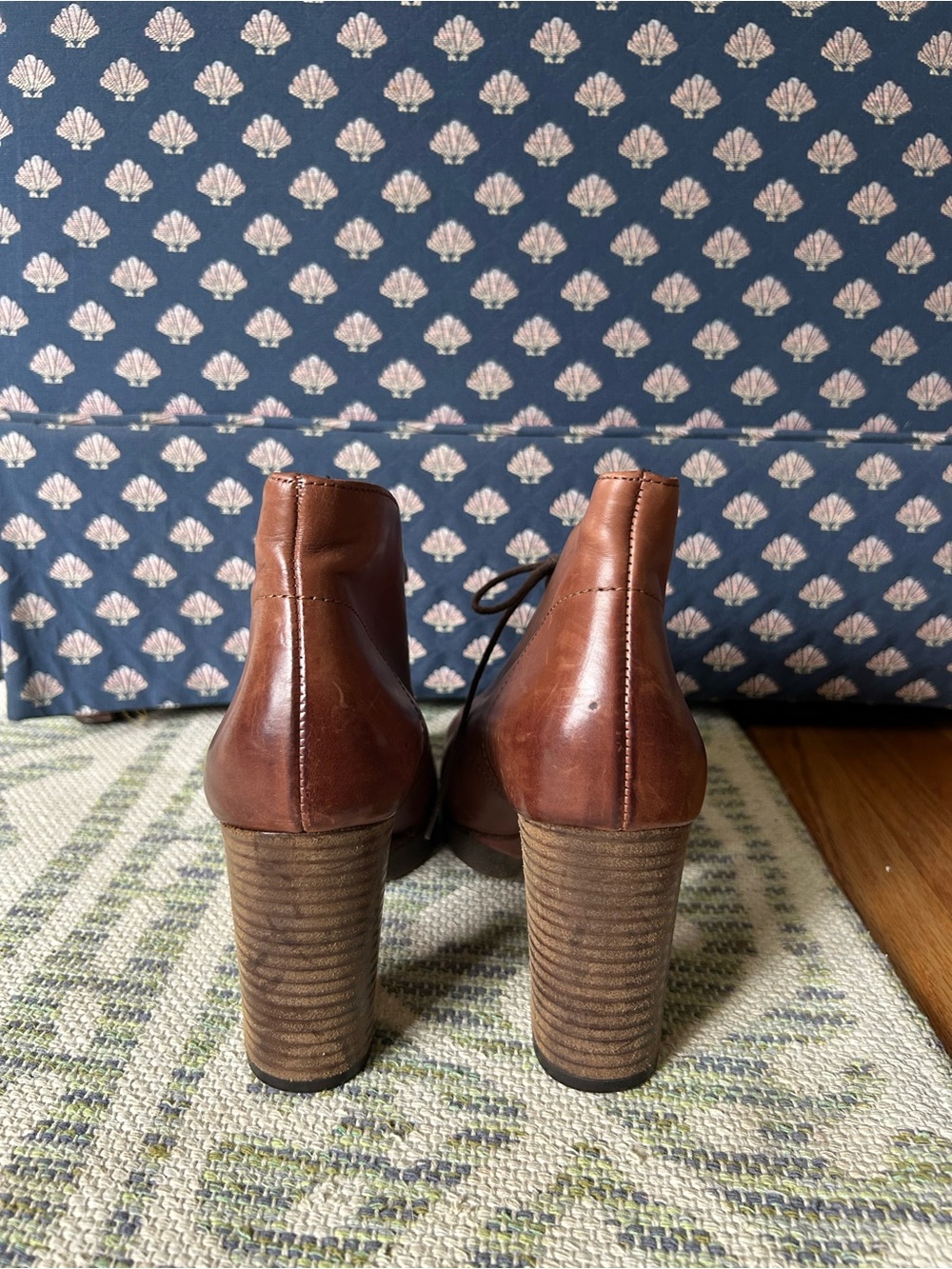 Paul Green Chestnut Lace-Up Block Heel Booties - Picture 3 of 4